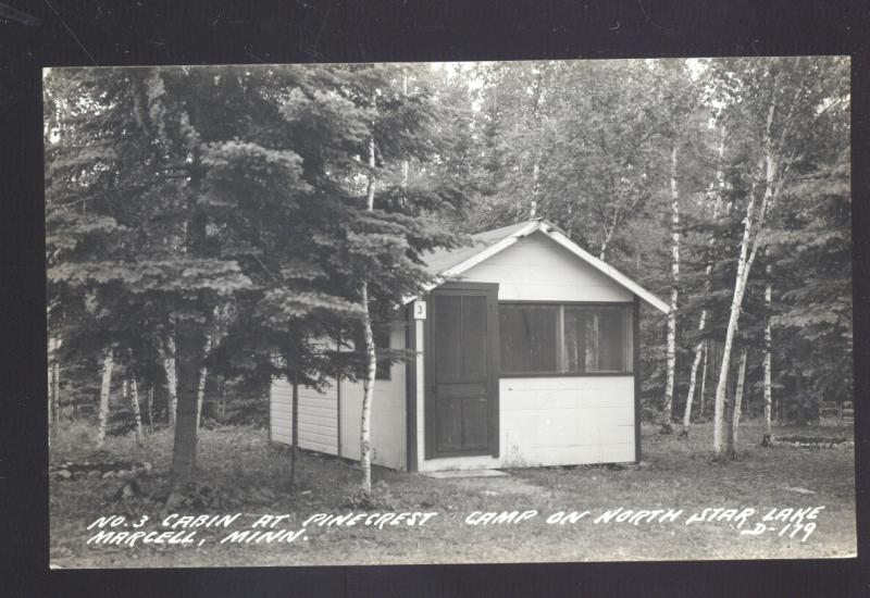 Rppc Marcell Minnesota North Star Lake Pinecrest Cabin Real Photo