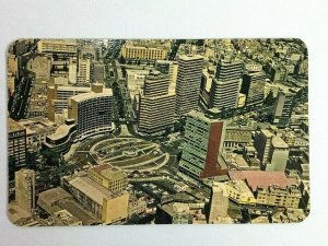 Vintage Postcard Vista Aerea de la Glorieta Colon Mexico Air View Columbus Circl 