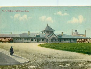 Fall River Massachusetts Railroad Station C-1910 Postcard 21-10010