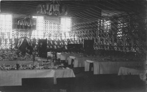 G41/ Peru Nebraska RPPC Postcard c1910 School Party Interior Pennants