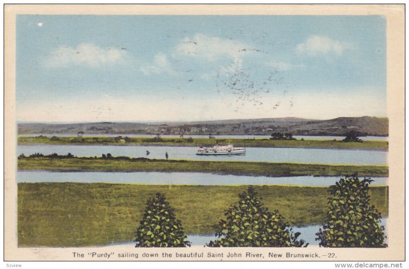 Steamer PURDY , Saint John River , New Brunswick , Canada , PU-1939