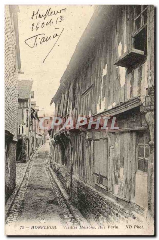 Honfleur Old Postcard Old houses Rue Varin
