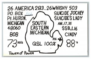 Postcard QSL Radio Card From Pt. Port Huron Michigan  