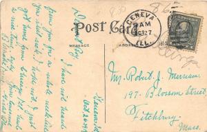 C21/ Escanaba Michigan Mi Postcard 1914 Ludington Street Trolley Stores