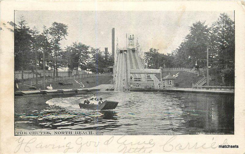 1906 Amusement Park The Chutes North Beach NEW YORK undivided POSTCARD 2232