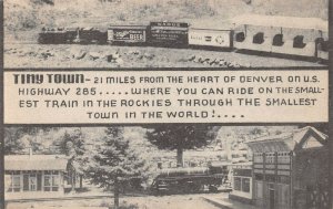 LPS99 Tiny Town Colorado Cafe Miniature Train Rides Postcard