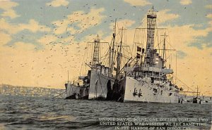 Unique Naval Scene United States War Vessels San Diego California  