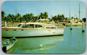 Bal Harbour Florida 1950-60s Postcard Bal Harbour Yacht Basin Boats