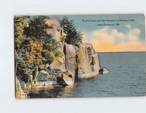 Postcard Fryes Leap and the Images on Sebago Lake Raymond Maine USA