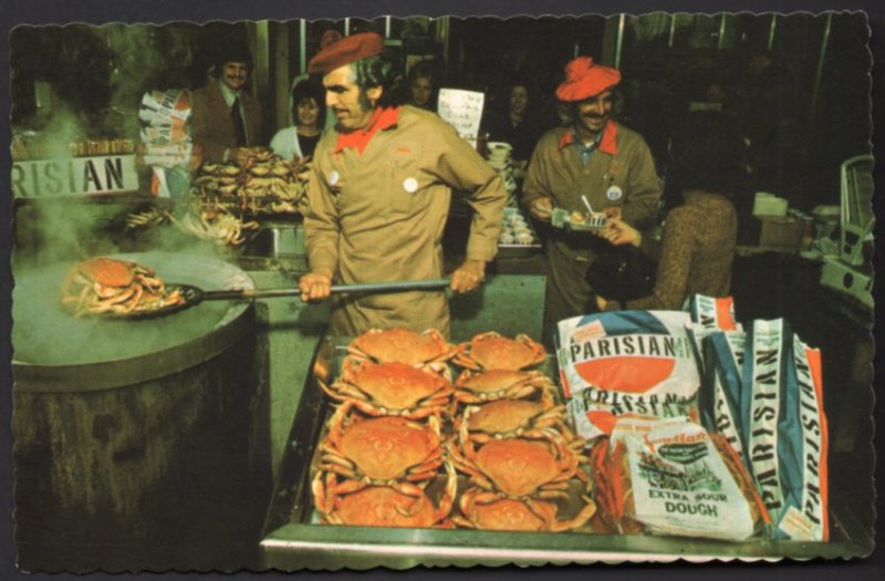 California SAN FRANCISCO Crab Stand Colorful Vendors Fisherman's Wharf - Chrome