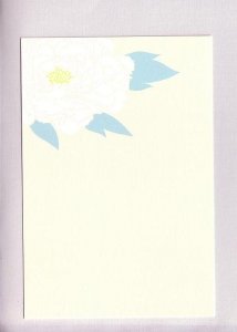 Japanese Art Postcard, White Flower Blossom