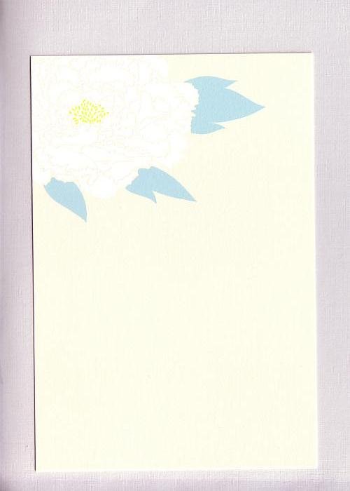 Japanese Art Postcard, White Flower Blossom
