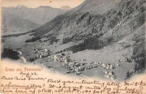 Pontresina Switzerland Gruss aus birds eye view of area antique pc Z13012