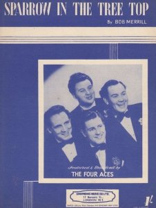 Sparrow In The Tree Tops The Four Aces 1950s Sheet Music