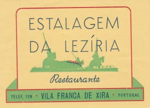 Portugal Vila Franca De Xira Estalagem Da Leziria Vintage Luggage Label sk2145