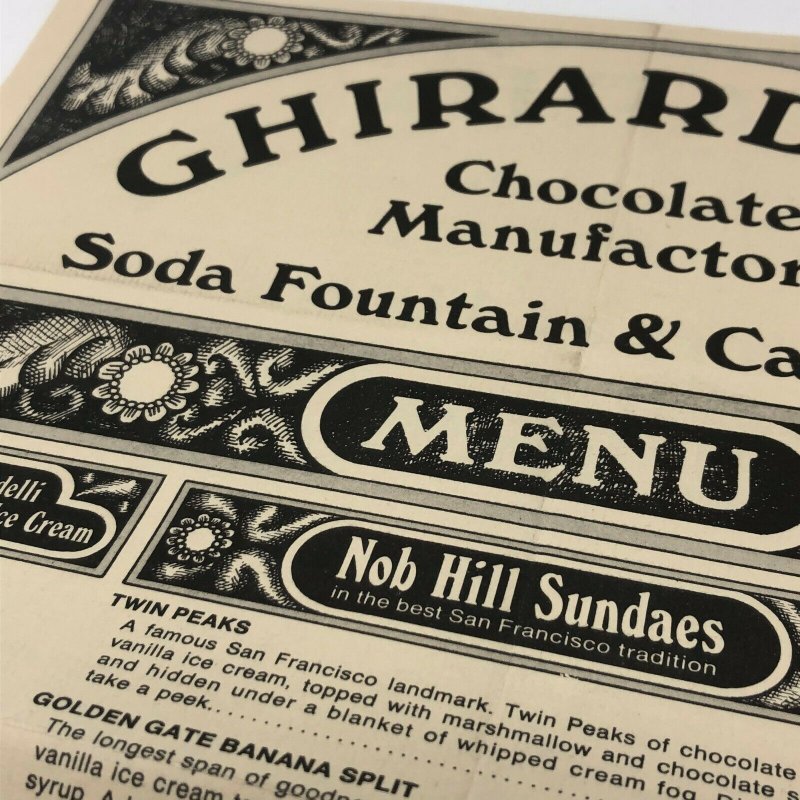 Ghirardelli Chocolate Manufactory Soda Fountain and Candy Shop menu San Francisc