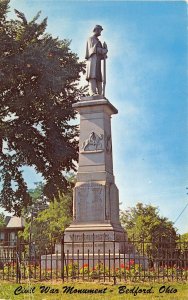 Bedford Ohio 1967 Postcard Civil War Monument