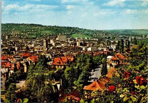 VINTAGE CONTINENTAL SIZE POSTCARD PANORAMA OF CITY OF STUTTGART GERMANY 1975