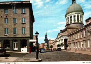 CONTINENTAL SIZE POSTCARD BONSECOURS MARKET BUILDING AT ST. PAUL STR MONTREAL