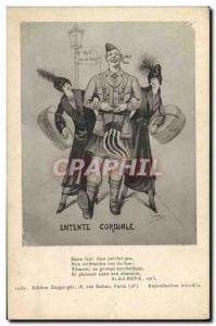 Postcard Old Army Entente Cordiale