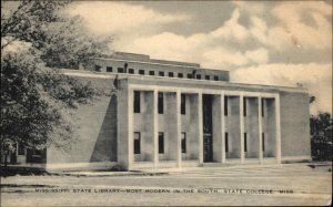 State College Mississippi MS State Library Postcard