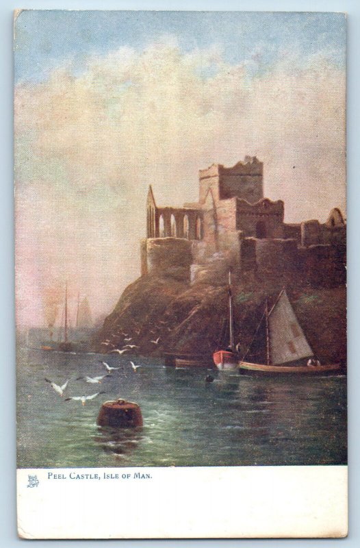Isle of Man Postcard Peel Castle 1904 Posted Antique Oilette Tuck Art