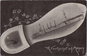 Postcard Ship HMS Powerful Sydney Australia Footprint of Memory