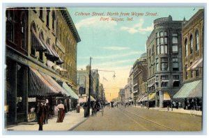 Fort Wayne Indiana IN Postcard Colhoun Street North From Wayne Street c1910's