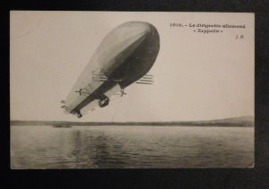 Mint France Postcard RPPC Zeppelin The German Airship J H Photograph Over Water