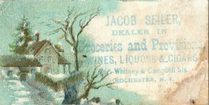 1880s Jacob Seiler, Wines, Liquors & Cigars, Rochester, NY Victorian Card F21