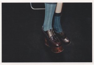 Wrong Glam Rock 70s Leather Shoes & Socks London Fashion Postcard