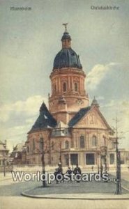 Christuskirche Mannheim Germany Writing on back 