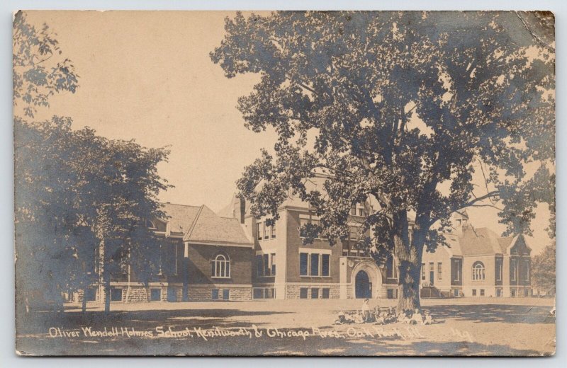 Oak Park (Chicago) IL~The Old Oliver Wendell Holmes School~CR Childs RPPC c1910