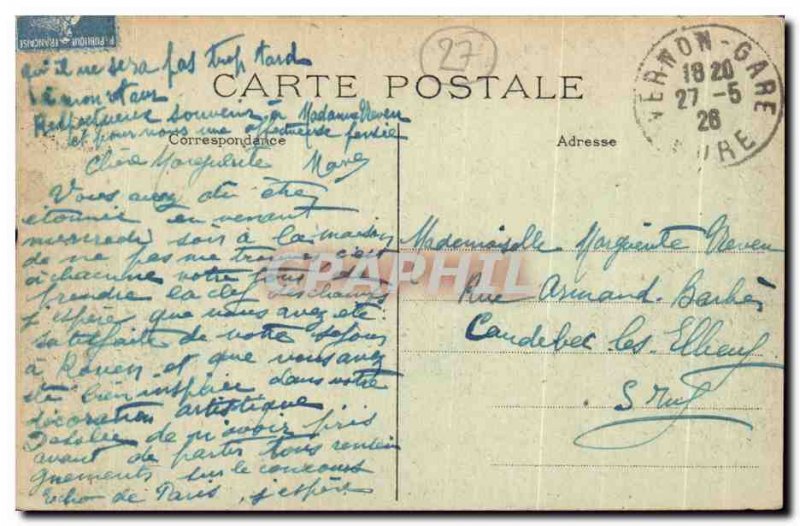 Postcard Old Vernon Chateau Saint Lazare