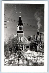 Fairbanks Alaska AK Postcard RPPC Photo Catholic Church And Hospital 1952 Posted