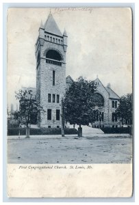 C. 1910 First Congregational Church, St. Louis, MO. Postcard F143E