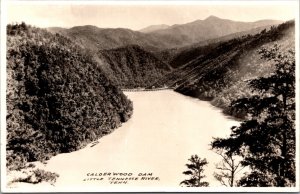 Real Photo Postcard Calderwood Dam Little Tennessee River, Vonore Tennessee