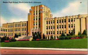 Vtg North Little Rock Arkansas AR Senior High School 1950s Linen Postcard