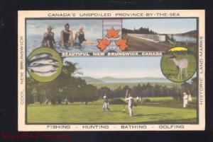 FREDERICTON NEW BRUNSWICK CANADA ADVERTISING POSTCARD GOLF COURSE HUNTING