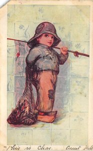 Boy with a fishing net Bonnets Postal Used Unknown 