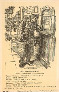 WWI Postcard Frm Punch The Excursionist Kaiser Wilhelm Buys Ticket To Paris 44