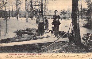c.'09, Hunting Ducks at Clarendon, AR,Msg, Fayetteville Ark, Old Postcard