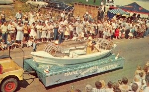 Rockland Maine Float At Annual Seafoods Festival Parade Vintage Postcard U13457