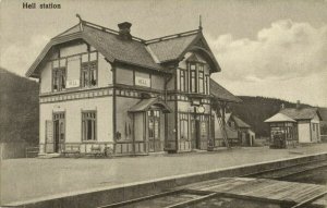 norway norge, HELL, Sunnanbanen, Railway Station (1910s) Postcard (2)