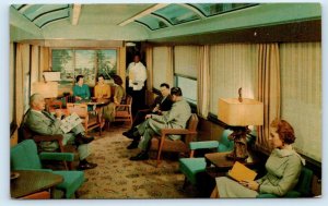 SEABOARD RAILROAD~ Sun Lounge on SILVER METEOR STREAMLINER TRAIN c1950s Postcard