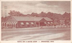 A87/ Springfield Ohio Postcard 1954 Rustic Inn & Motor Court Roadside