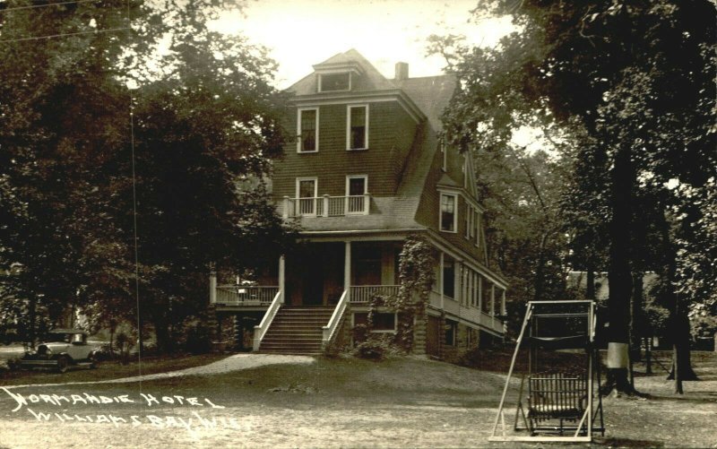 RPPC Normandie Hotel Williams Bay Wisconsin WI Vintage Postcard posted 1932