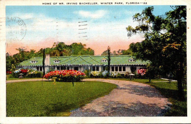 Florida Winter Park Home Of Mr Irving Bacheller 1938