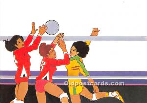 Original Artwork by Robert Peak, 1984 Summer Olympics Women's Volleyball Stam...