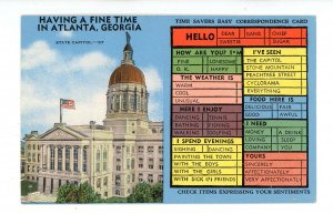 GA - Atlanta. Time Savers Easy Correspondence Card